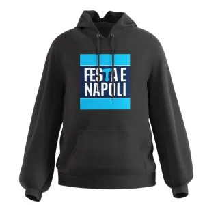 SSC Napoli Linea Admin Felpa Nera Festa e Napoli