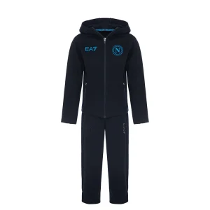 SSC Napoli Tuta Interlock con Cappuccio Blu Navy JR 2023/2024