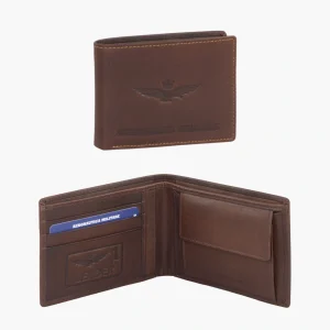 Portafoglio in pelle con porta spicci linea New Eagle