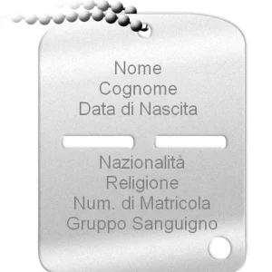 Piastrina Militare Italiana Personalizzata