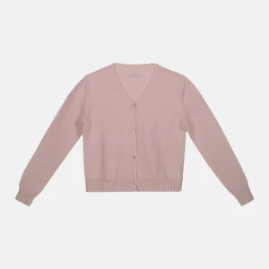 Cardigan 100% Lana Merinos Rosa