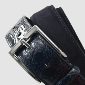 Cintura Uomo in pelle di Coccodrillo e pelle scamosciata