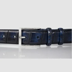 Cintura Uomo in vera pelle di Alligatore colorato a mano