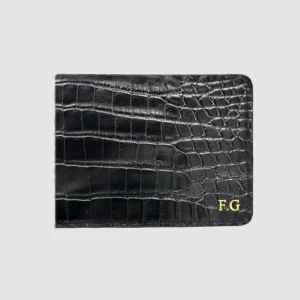 Portafoglio mod. "Esemplare" in vera pelle di coccodrillo personalizzabile