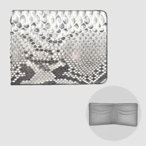 Portafoglio in vera pelle di Pitone Bianco e Nero Personalizzabile