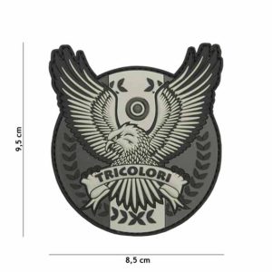 Patch Aquila Militare Tricolore PVC Grigia