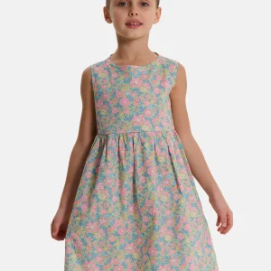 Abito Bambina Scamiciata Liberty Betsy Verde Rosa