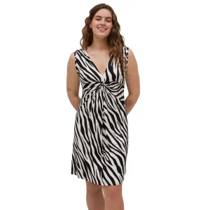 Abito donna a spalla larga in viscosa elasticizzata con scollo a V | Ysabel Mora