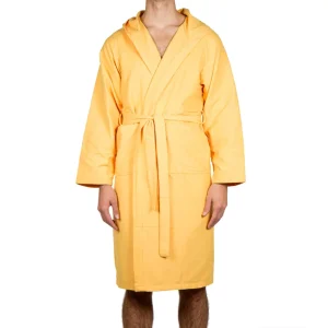 Accappatoio con cappuccio unisex uomo-donna in microfibra tinta unita Compact Dry di Daunex