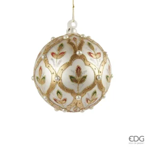 Addobbo natalizio fiori a sfera in vetro lavorato | EDG