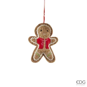 Addobbo natalizio Omino Pan di Zenzero in stoffa h 15 cm | EDG