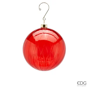 Addobbo natalizio sfera Vortex in vetro in varie dimensioni Rosso | EDG - Enzo De Gasperi