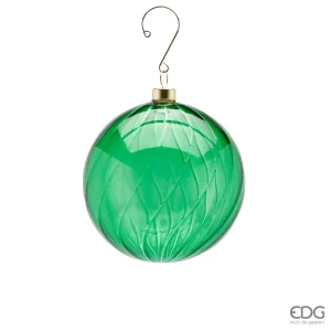 Addobbo natalizio sfera Vortex in vetro in varie dimensioni Verde | EDG - Enzo De Gasperi