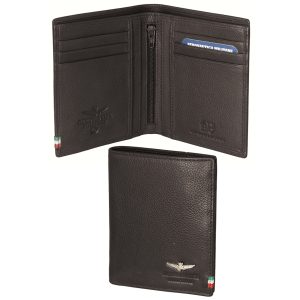 Portafoglio Flag verticale tasconcino portaspicci in pelle