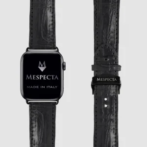Cinturino Apple Watch in Pelle di Coccodrillo Nero