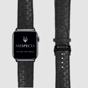 Cinturino Apple Watch in Pelle di Pitone nero – Personalizzabile (Ultra, Serie 4–10, SE)