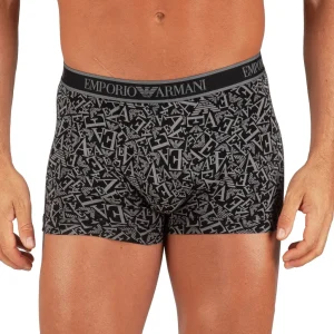 Boxer uomo in cotone elasticizzato con elastico a vista | Emporio Armani