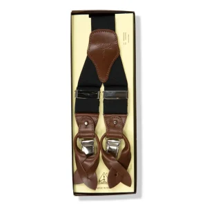 Bretelle uomo a tinta unita regolabili con clip e asole removibili