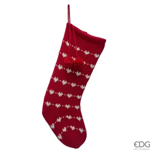 Calza della befana da riempire ad effetto tricot h 58 cm | EDG - Enzo De Gasperi