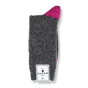 Calzino corto donna in lana bouclè a tinta unita | Gallo