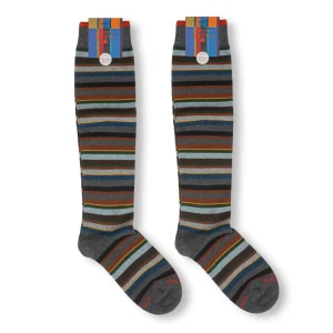 Calzino lungo donna in caldo cotone e Cashmere in fantasia Righe Multicolor | Gallo