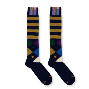 Calzino lungo uomo in cotone leggero Riga e Intersio | Gallo