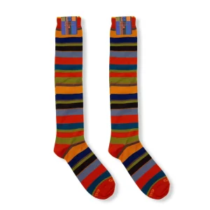 Calzino lungo uomo in cotone leggero Righe Multico