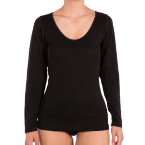 Canottiera donna a manica lunga in misto lana e cotone sulla pelle Sintonia di Ragno