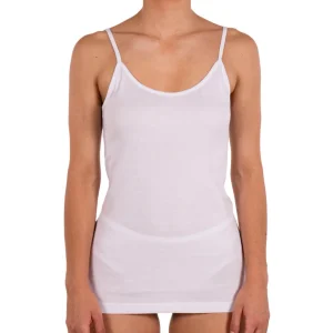 Canottiera donna a spallino sottile liscia in puro