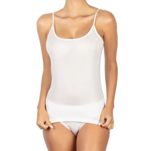 Canottiera donna in Filo di Scozia a spallino sottile liscia | Mariotti Lab