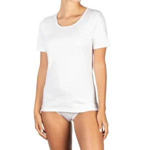 Canottiera donna paricollo a mezza manica in cotone felpato di Mariotti Lab