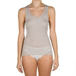 Canottiera sottogiacca donna scollata a V con tulle a costina in Modal e Cashmere di Mariotti Lab
