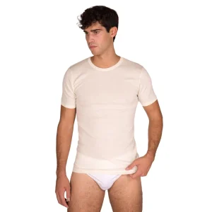 Canottiera uomo a mezza manica paricollo in Lana & Seta di Mariotti Lab