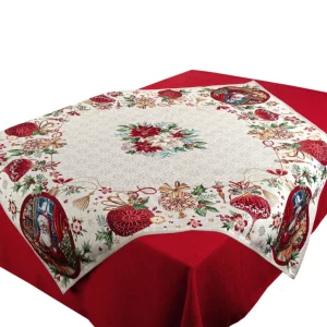 Centrotavola 100x100 cm in fantasia Babbo Natale in Gobelin | Il Maggiolino