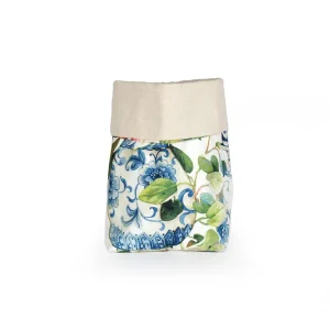 Cestino porta pane in cotone e tessuto antimacchia in fantasia Azzurra | Zita del Forte