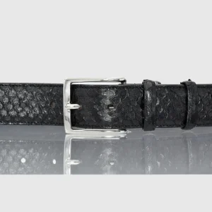 Cintura Uomo in vera pelle di Pitone Nero Personalizzabile