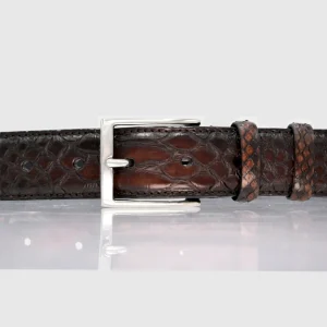 Cintura Uomo in vera pelle di Pitone Testa di Moro Personalizzabile