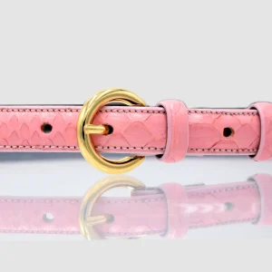 Cintura Donna in vera pelle di Pitone Rosa Personalizzabile