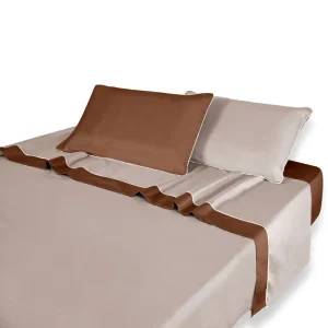 Completo lenzuolo in Raso di Cotone matrimoniale Porto Azzurro | Zita del Forte