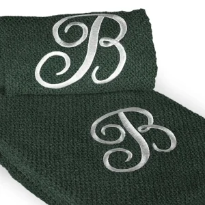 Coppia 1+1 in spugna di cotone a Chicco di Riso ricamata Bottiglia | Maison Sucrée