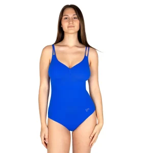 Costume intero donna imbottito senza ferretto in tinta unita con scollo goccia | Giadamarina