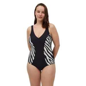 Costume intero imbottito senza ferretto con effetto modellante e bande laterali in fantasia | Ysabel Mora