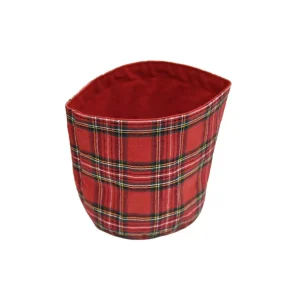 Csetino portapane in cotone in fantasia Tartan