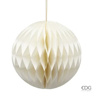 Decoro natalizio sfera origami bianco in varie dimensioni | EDG - Enzo De Gasperi
