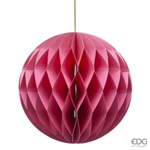 Decoro natalizio sfera origami fuxia in varie dimensioni | EDG - Enzo De Gasperi