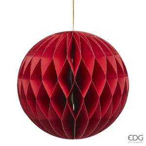 Decoro natalizio sfera origami rosso in varie dimensioni | EDG - Enzo De Gasperi
