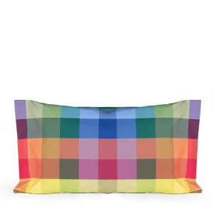 Federa a due volani in fantasia in percalle di puro cotone Oxford Color