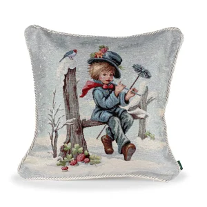 Fodera arredo per cuscini in gobelin con cordoncino in fantasia Spazzacamino 40x40 cm