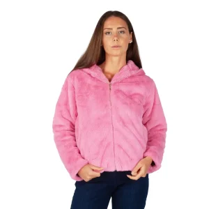 Giacca donna con cappuccio e zip in ecopelliccia | MaryHome