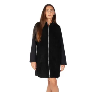 Giacca portiva donna lunga con zip in tessuto tecn